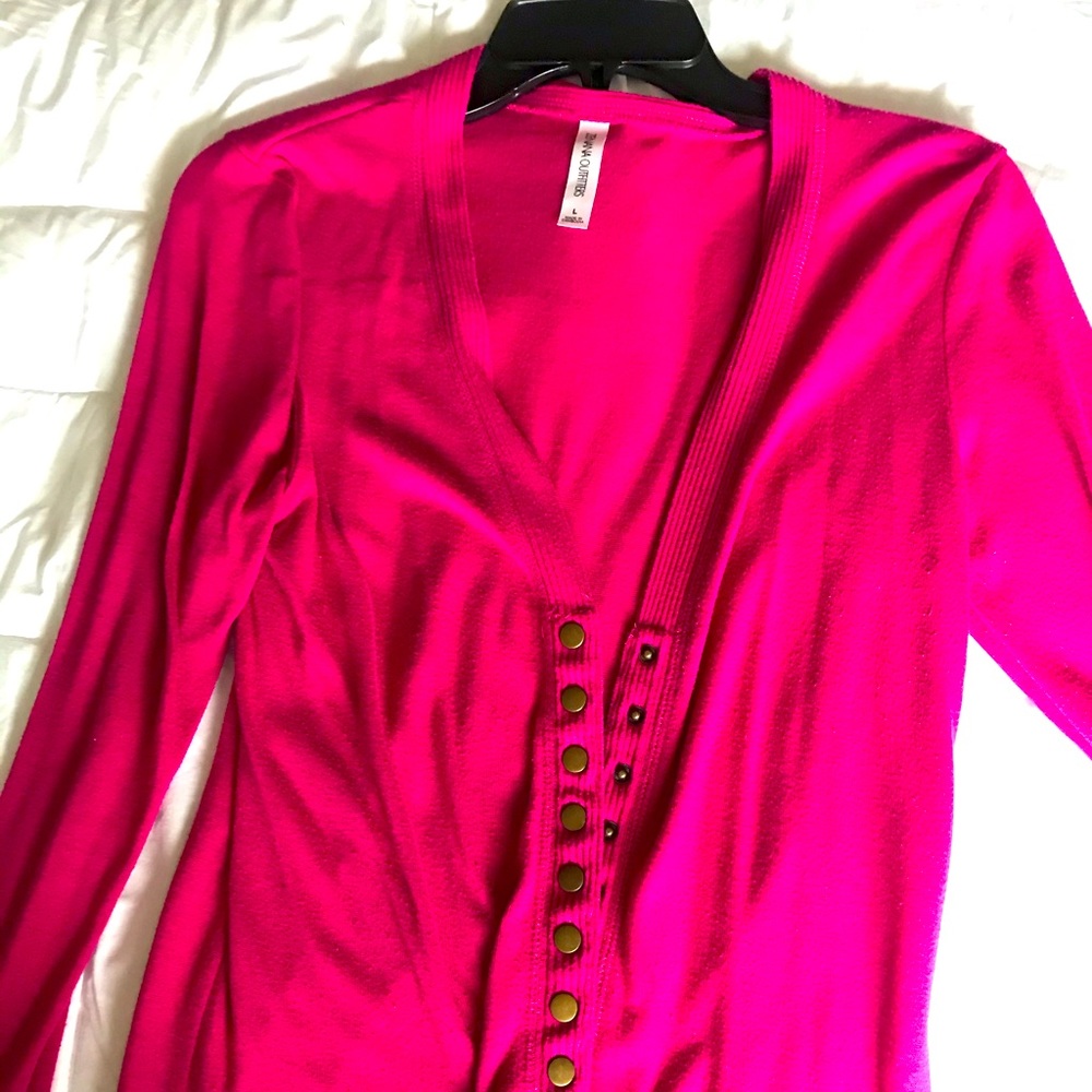 💚Pink Button front Cardigan